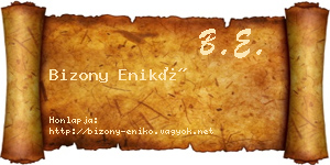 Bizony Enikő névjegykártya